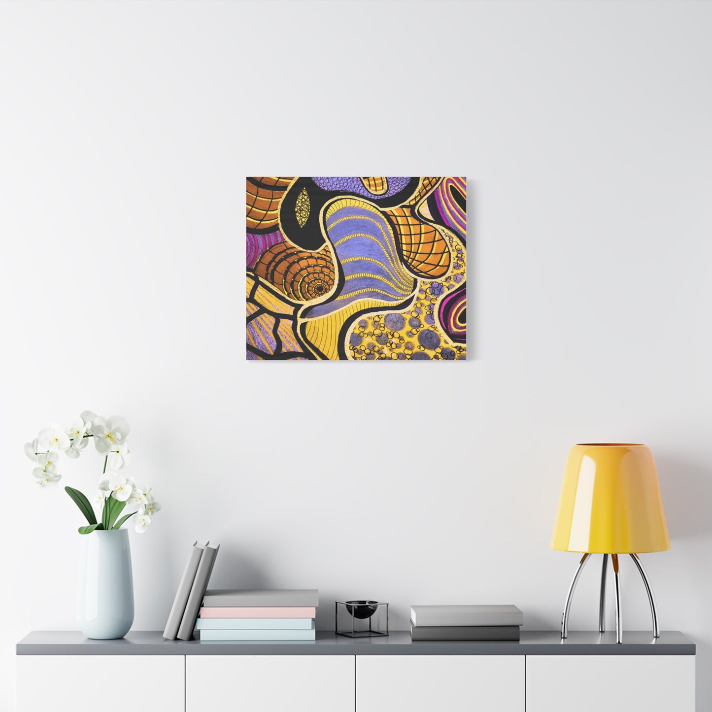 Abstract Gold & Purple Canvas Art