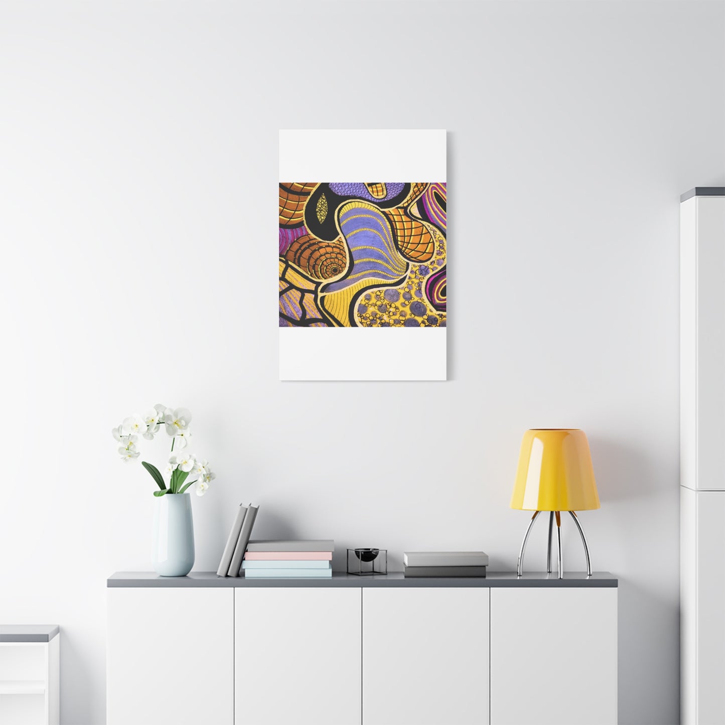 Abstract Gold & Purple Canvas Art