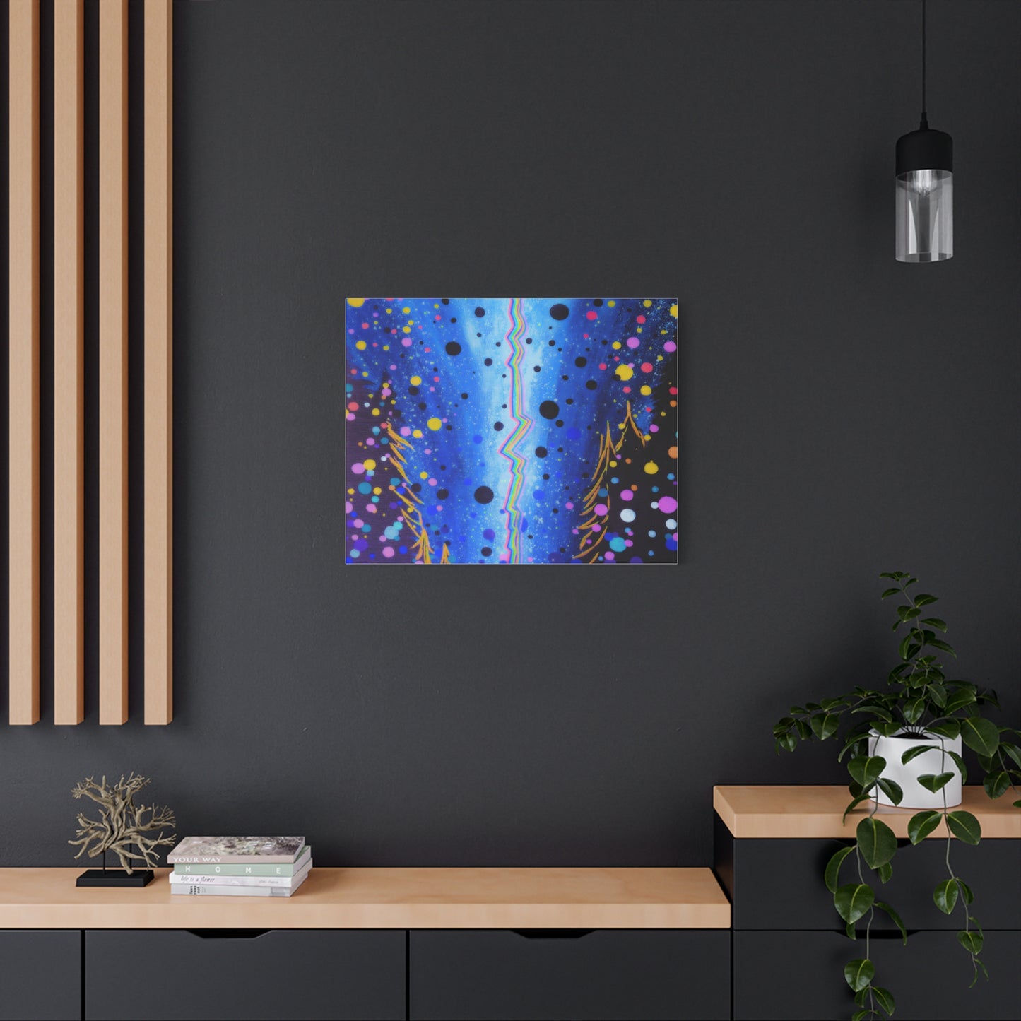 Blue Galaxy Cosmic Night Canvas Art