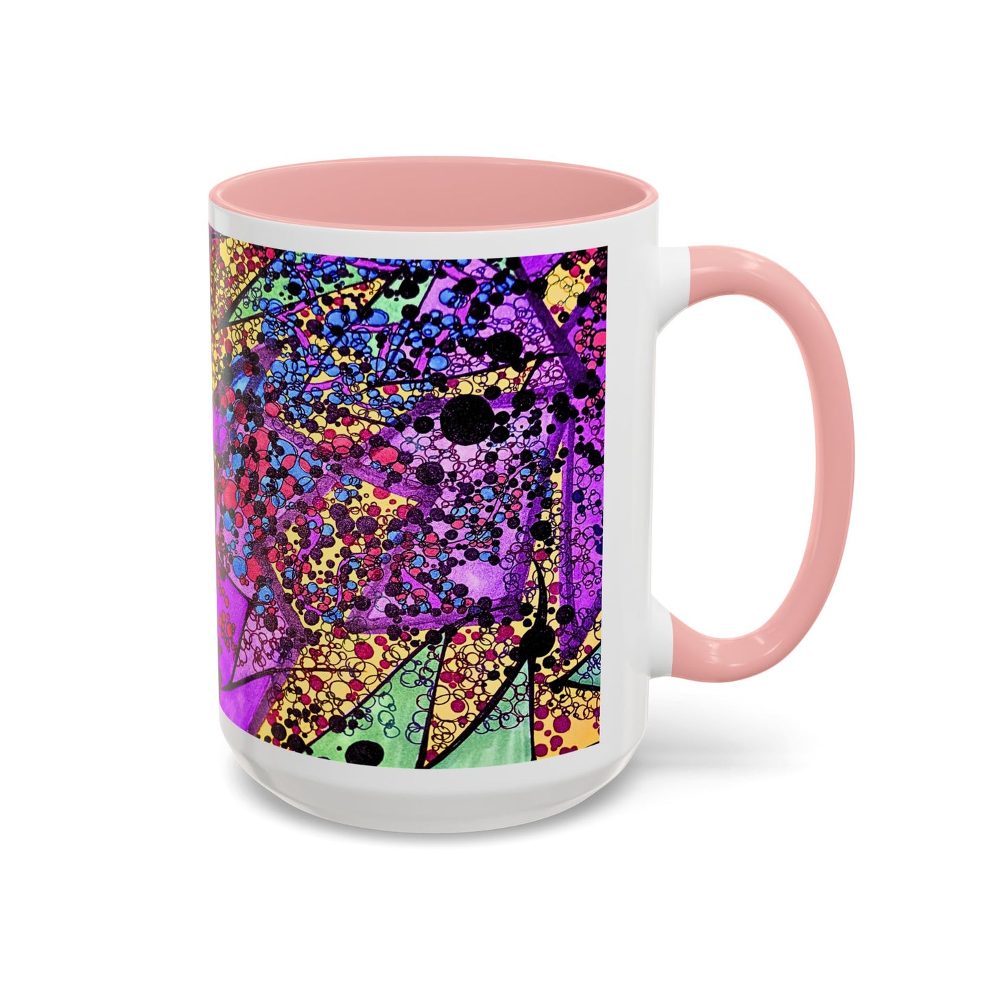 Vibrant Psychedelic Accent Coffee Mug – Colorful Abstract Art (11/15oz)