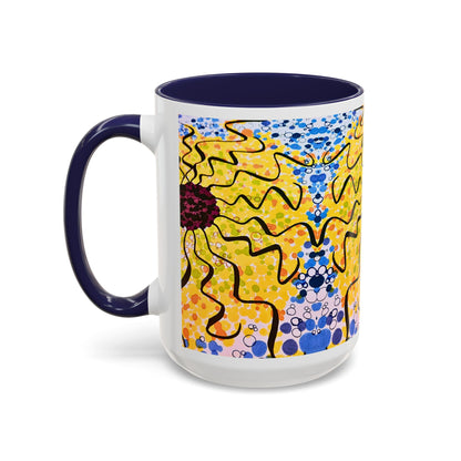 Sunburst Floral Accent Coffee Mug