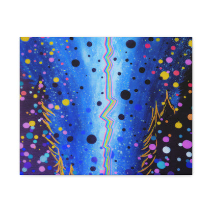 Blue Galaxy Cosmic Night Canvas Art