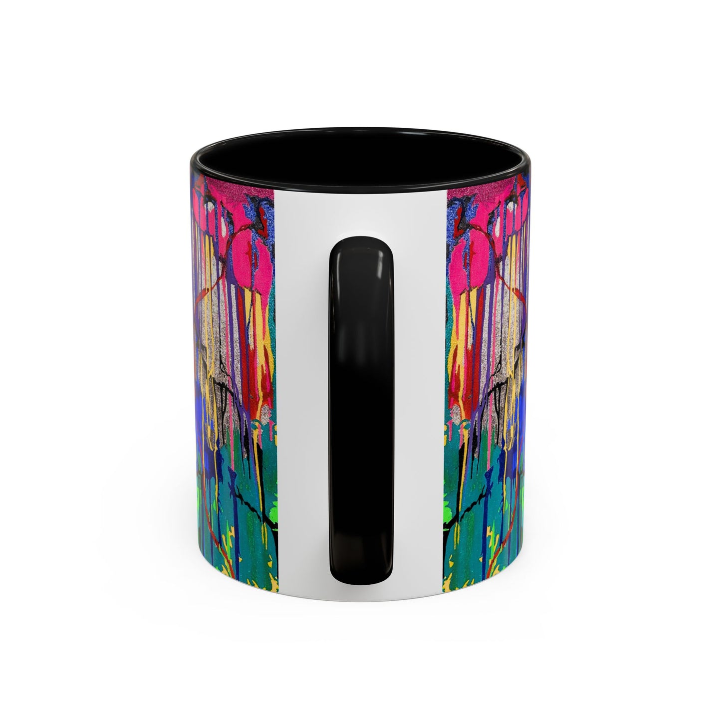 Colorful Drip Art Coffee Mug – Vibrant Abstract Floral Accent (11/15oz)