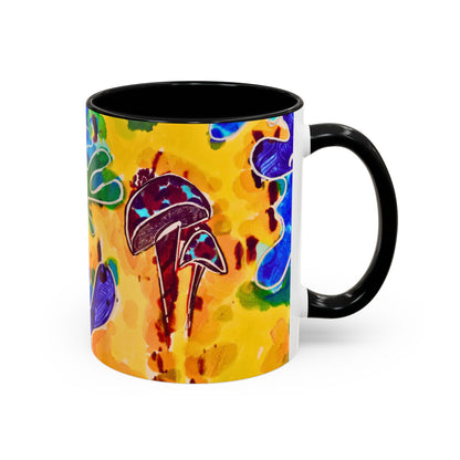 Mug - Colorful Psychedelic Mushroom Accent Coffee Mug (11/15oz)