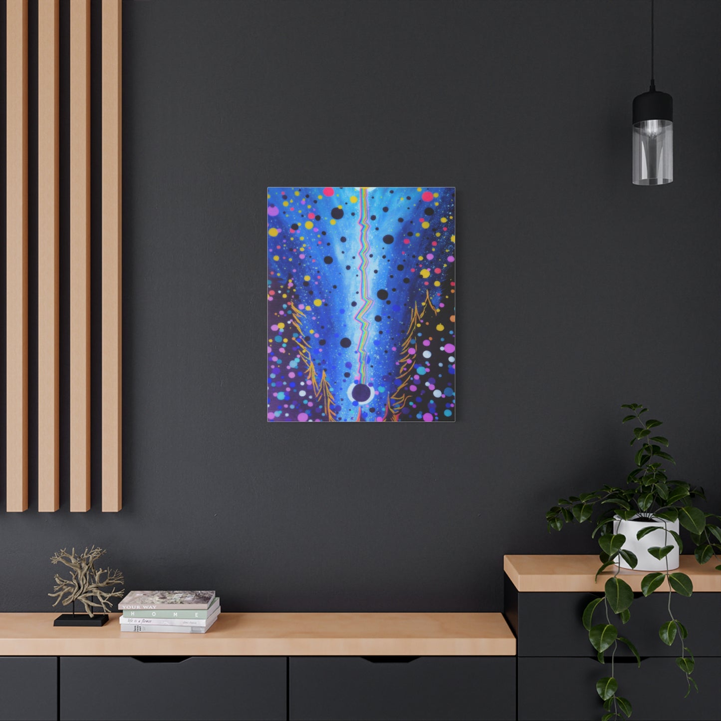 Blue Galaxy Cosmic Night Canvas Art