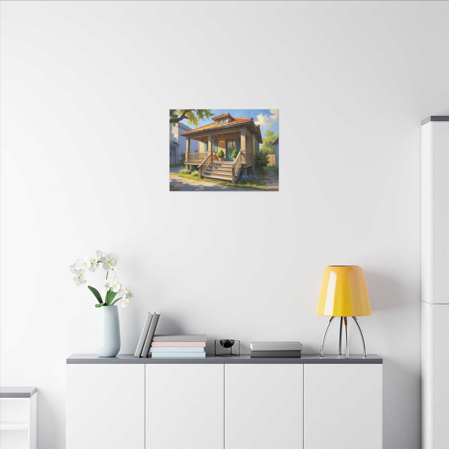 Custom Hand-Illustrated Home Portrait - Oil Painting Print