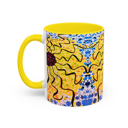 Sunburst Floral Accent Coffee Mug
