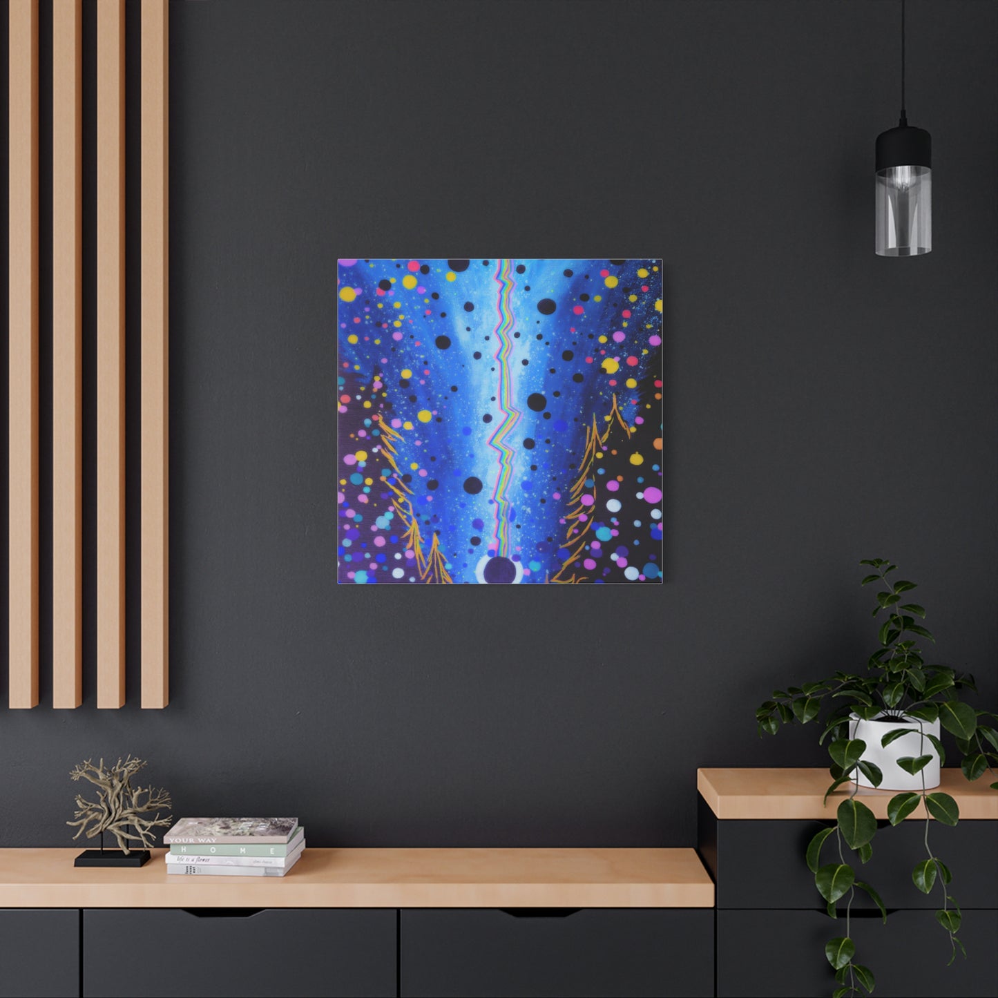 Blue Galaxy Cosmic Night Canvas Art