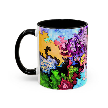 Abstract Colorful Art Coffee Mug — Vibrant Symmetry Accent Mug