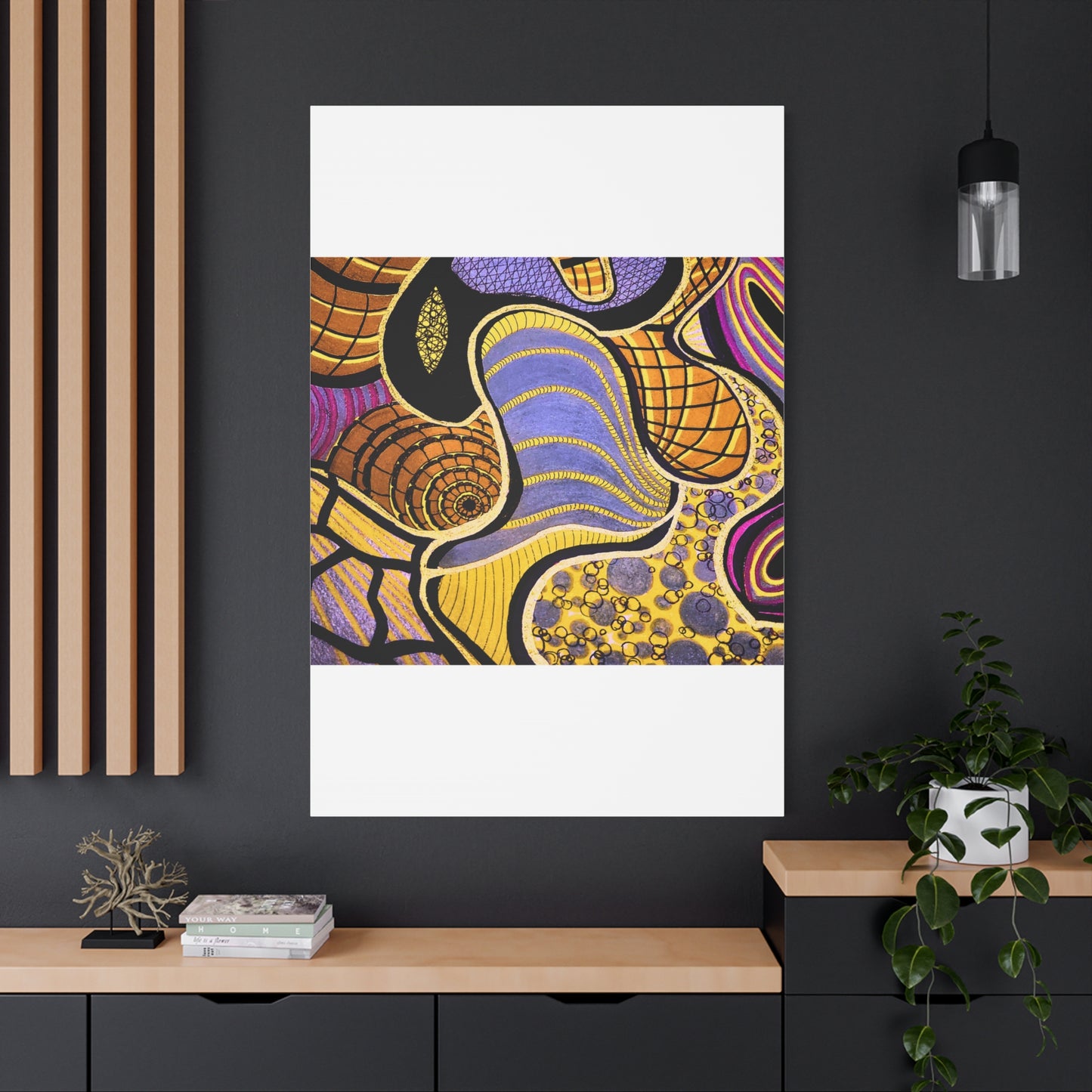 Abstract Gold & Purple Canvas Art