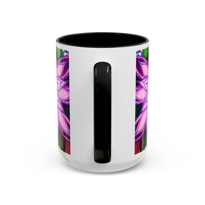 Floral Lotus Accent Coffee Mug — Purple Mandala 11/15oz