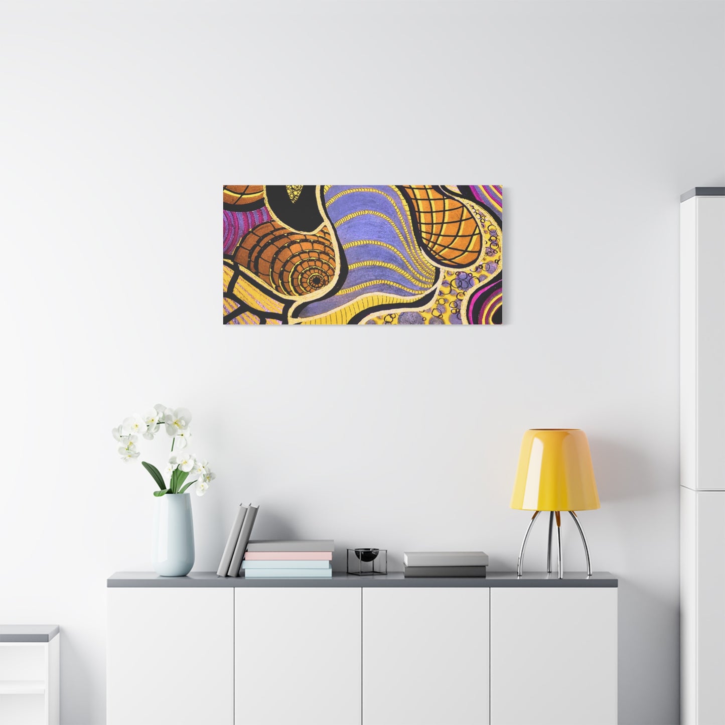Abstract Gold & Purple Canvas Art