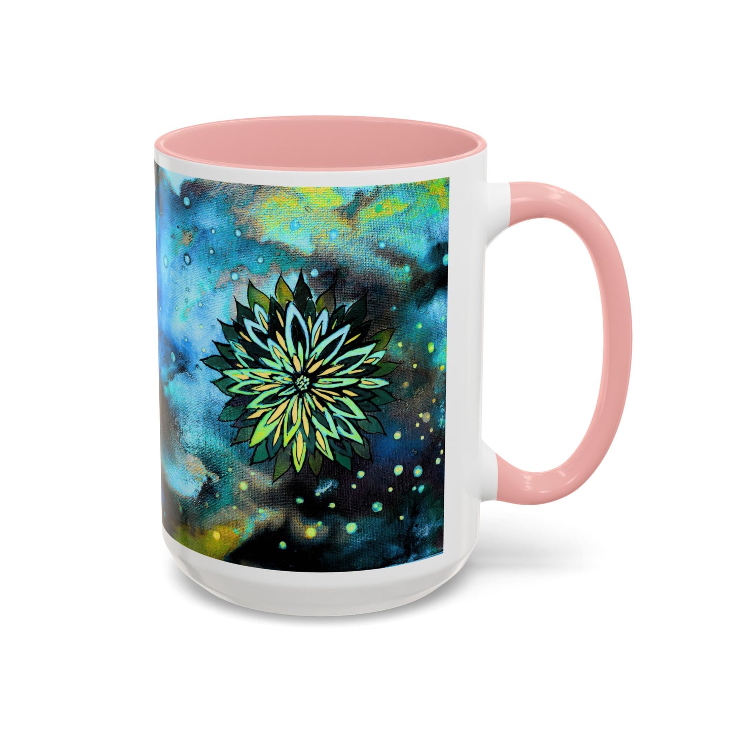 Blue Galaxy Floral Accent Coffee Mug — 11/15oz
