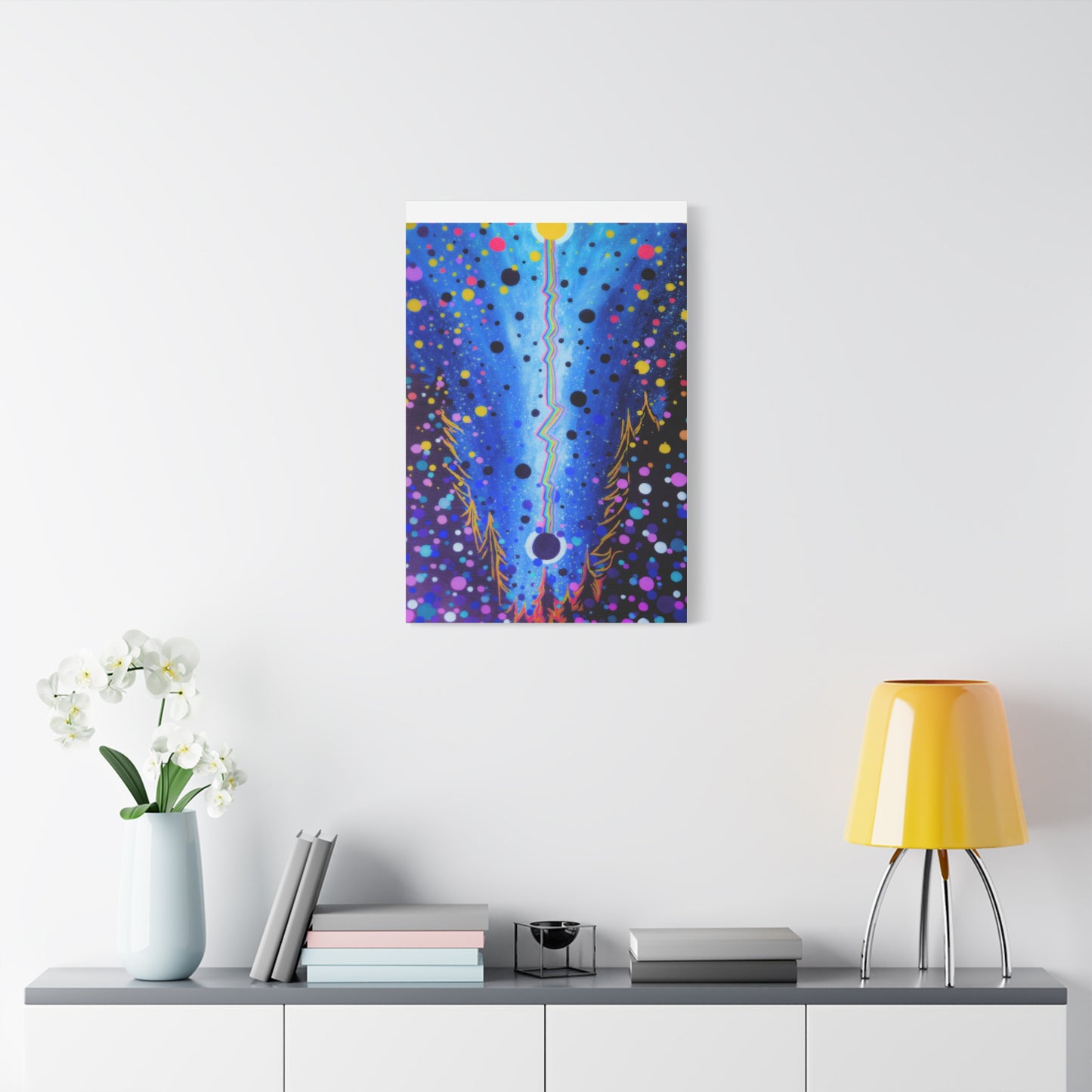 Blue Galaxy Cosmic Night Canvas Art