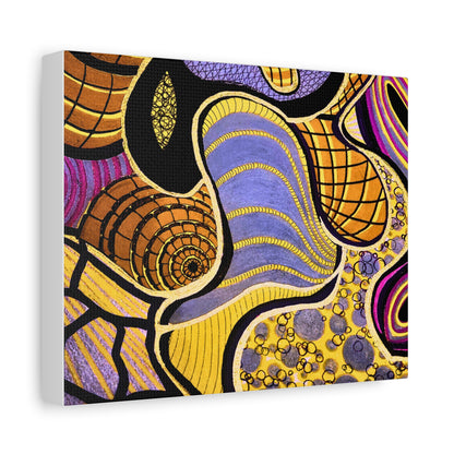 Abstract Gold & Purple Canvas Art