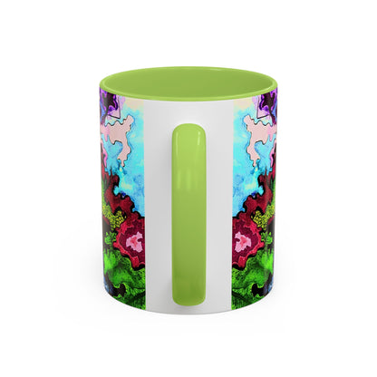 Psychedelic Abstract Accent Coffee Mug — Colorful Inkblot Art (11/15oz)