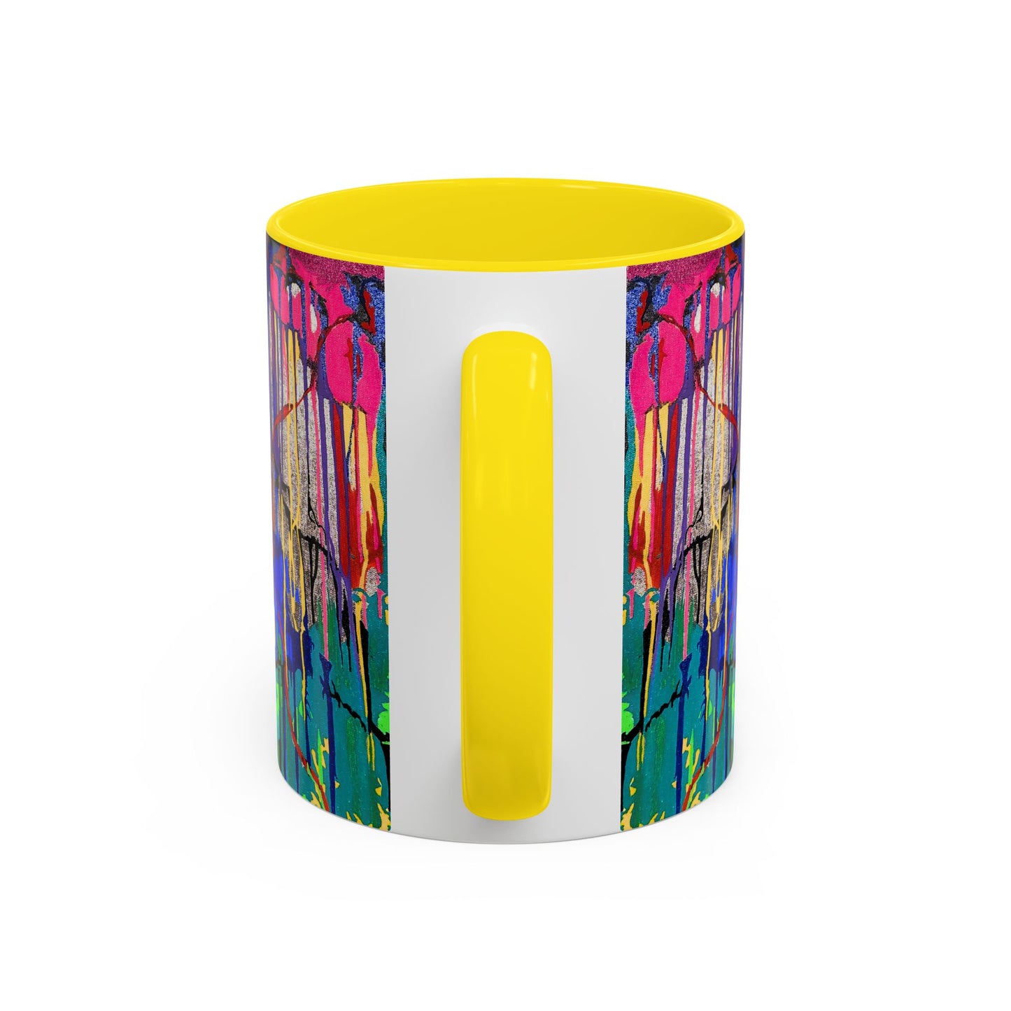 Colorful Drip Art Coffee Mug – Vibrant Abstract Floral Accent (11/15oz)