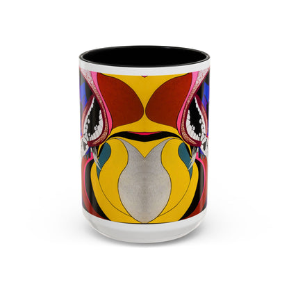Abstract Colorful Face Accent Coffee Mug — Bold Pop Art Ceramic Gift