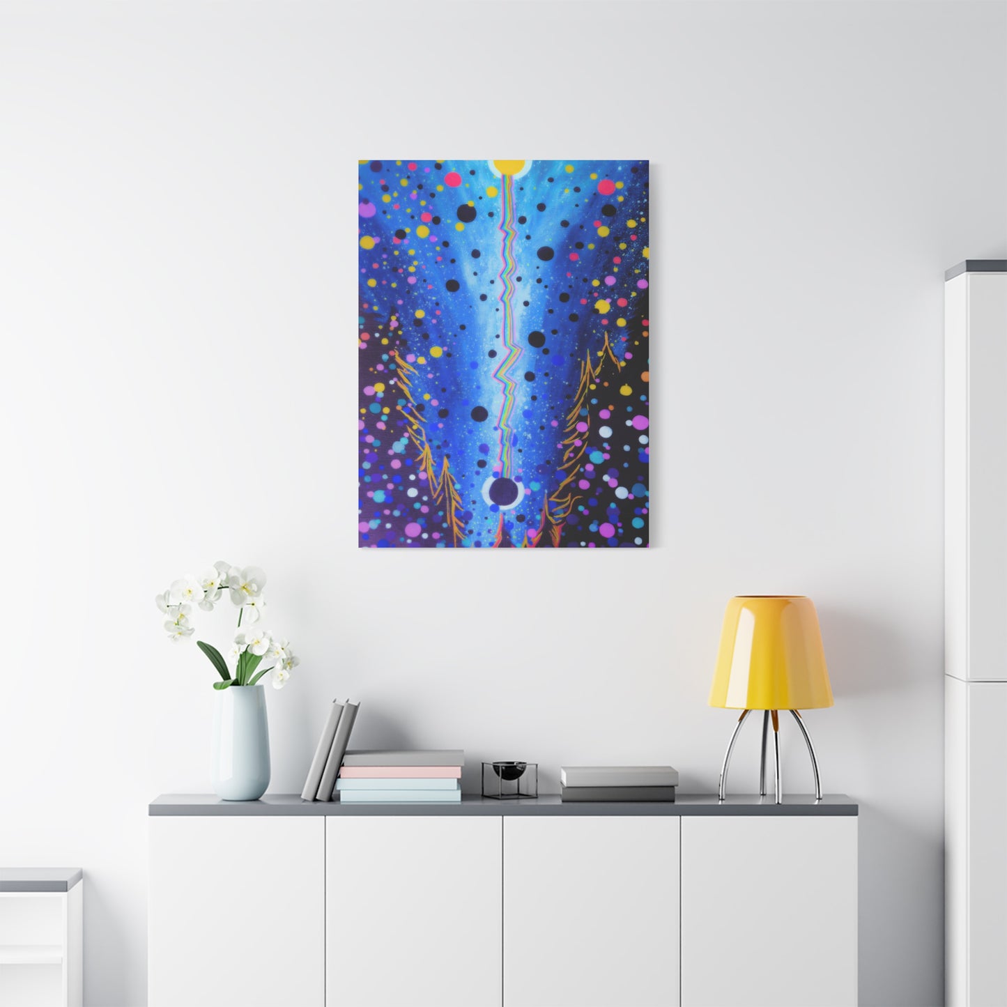 Blue Galaxy Cosmic Night Canvas Art