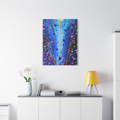 Blue Galaxy Cosmic Night Canvas Art
