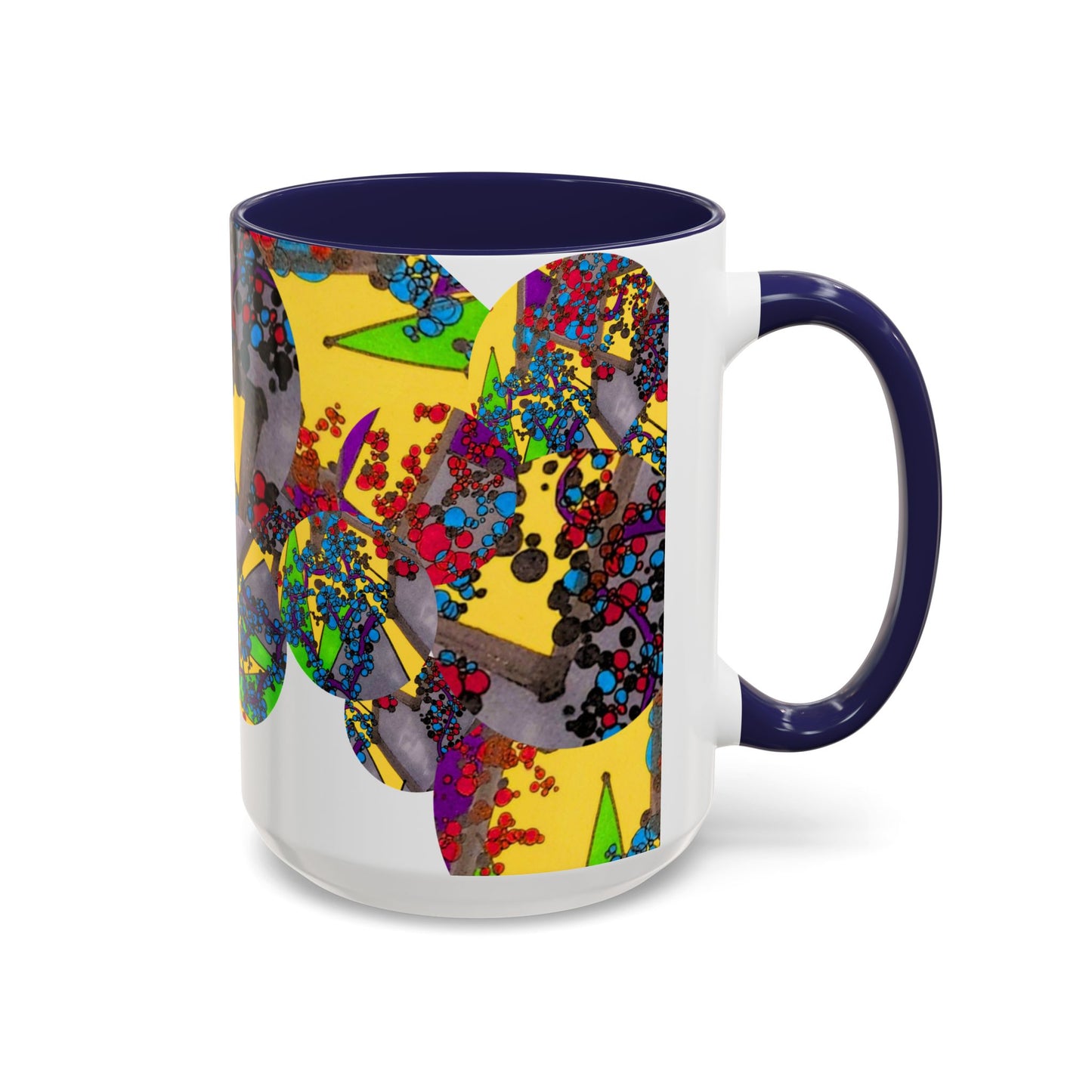 Abstract Colorburst Accent Coffee Mug — Vibrant Pop Art Design