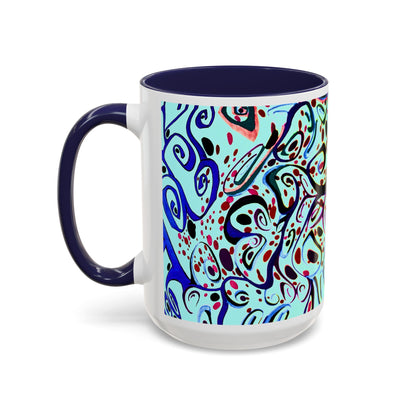 Abstract Floral Accent Coffee Mug