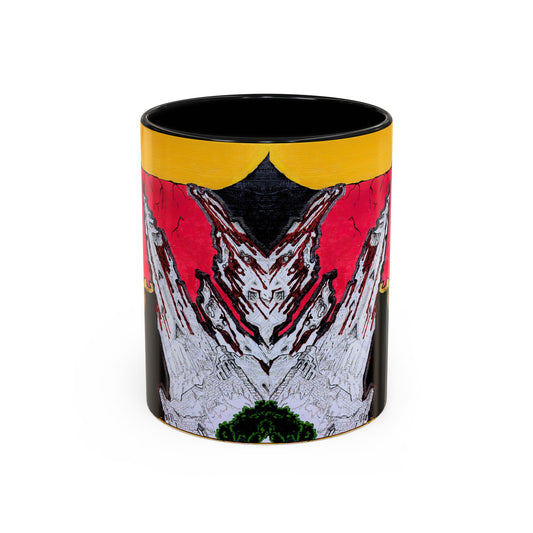Abstract Mountain Dragon Coffee Mug — Colorful Accent Ceramic Mug (11/15oz)