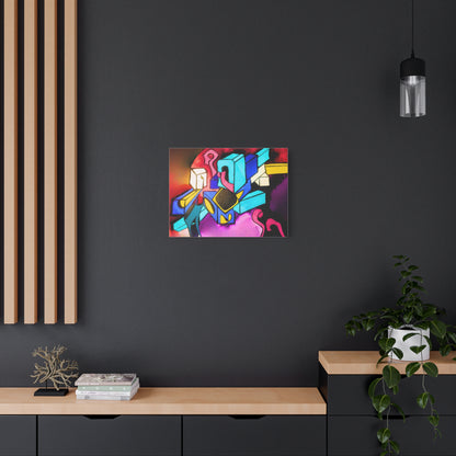 Abstract Neon Geometric Canvas Print