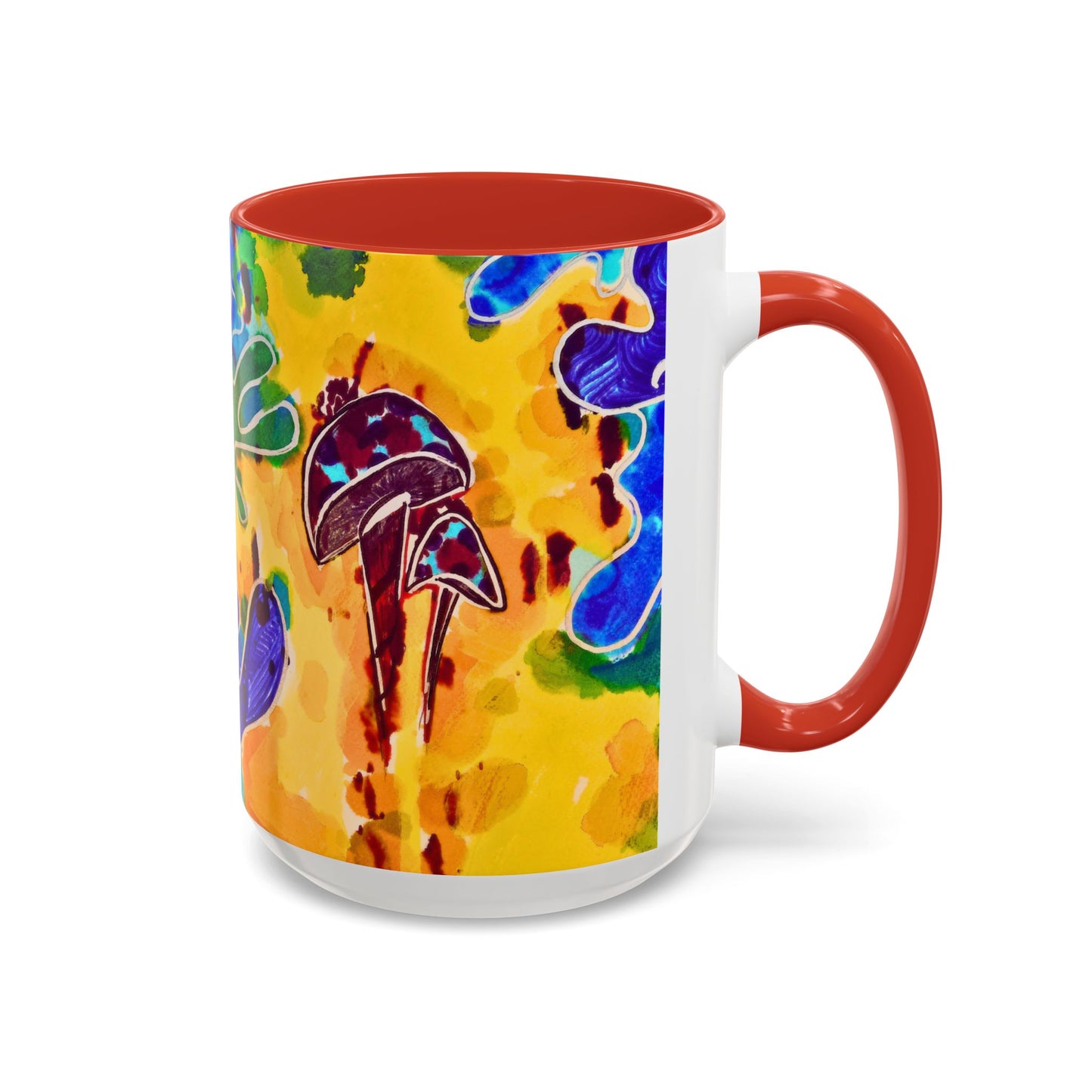 Mug - Colorful Psychedelic Mushroom Accent Coffee Mug (11/15oz)