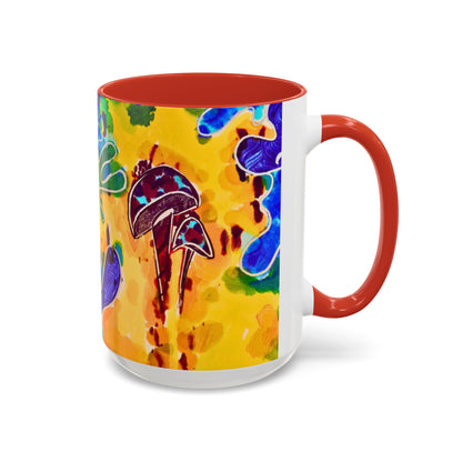 Mug - Colorful Psychedelic Mushroom Accent Coffee Mug (11/15oz)