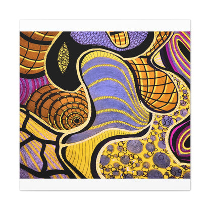 Abstract Gold & Purple Canvas Art