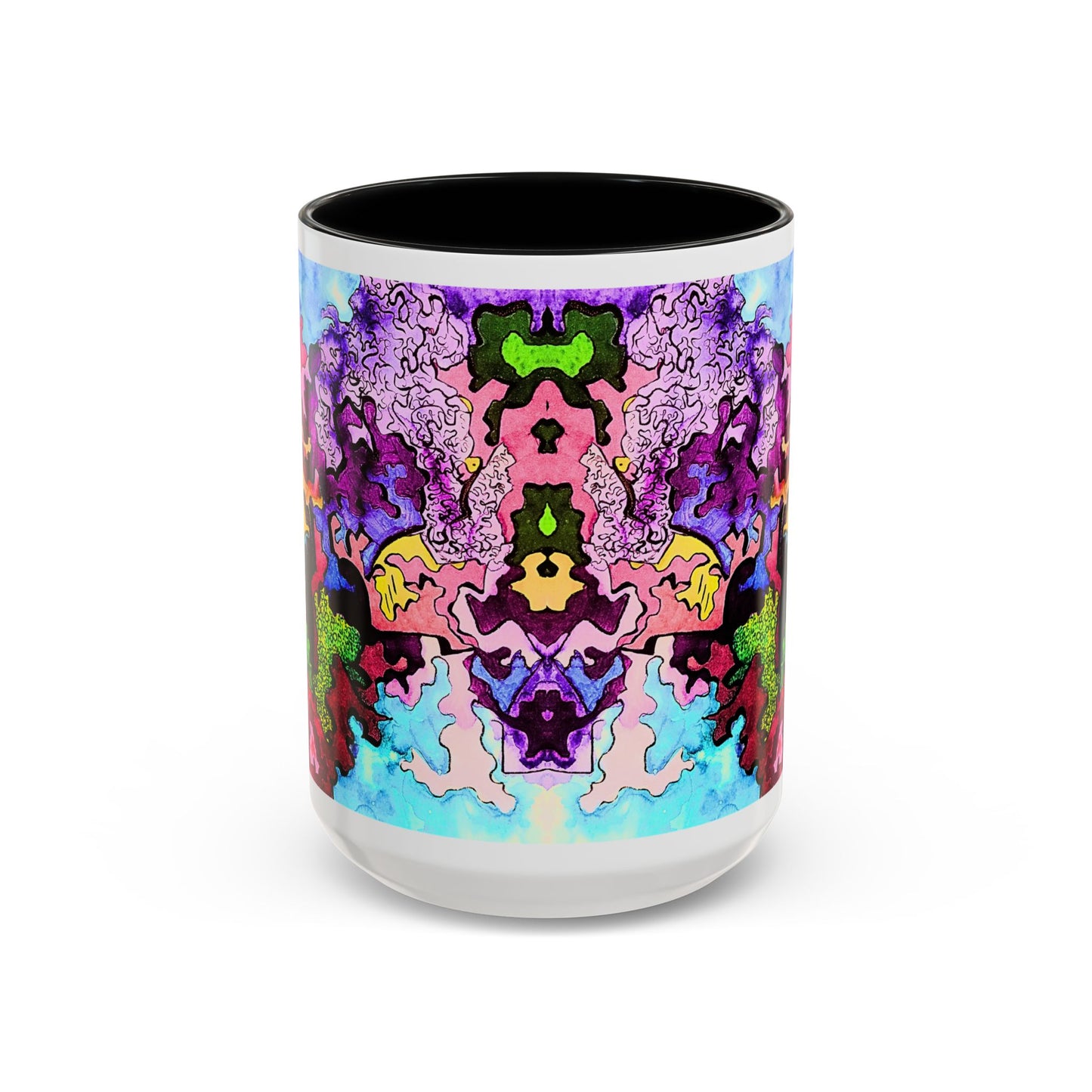 Abstract Colorful Art Coffee Mug — Vibrant Symmetry Accent Mug