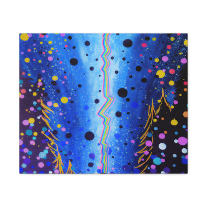 Blue Galaxy Cosmic Night Canvas Art