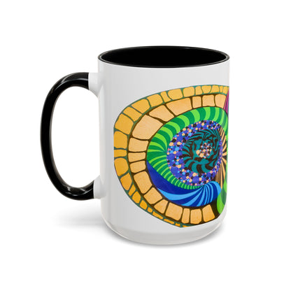 Psychedelic Spiral Accent Coffee Mug – Colorful Abstract Art 11/15oz