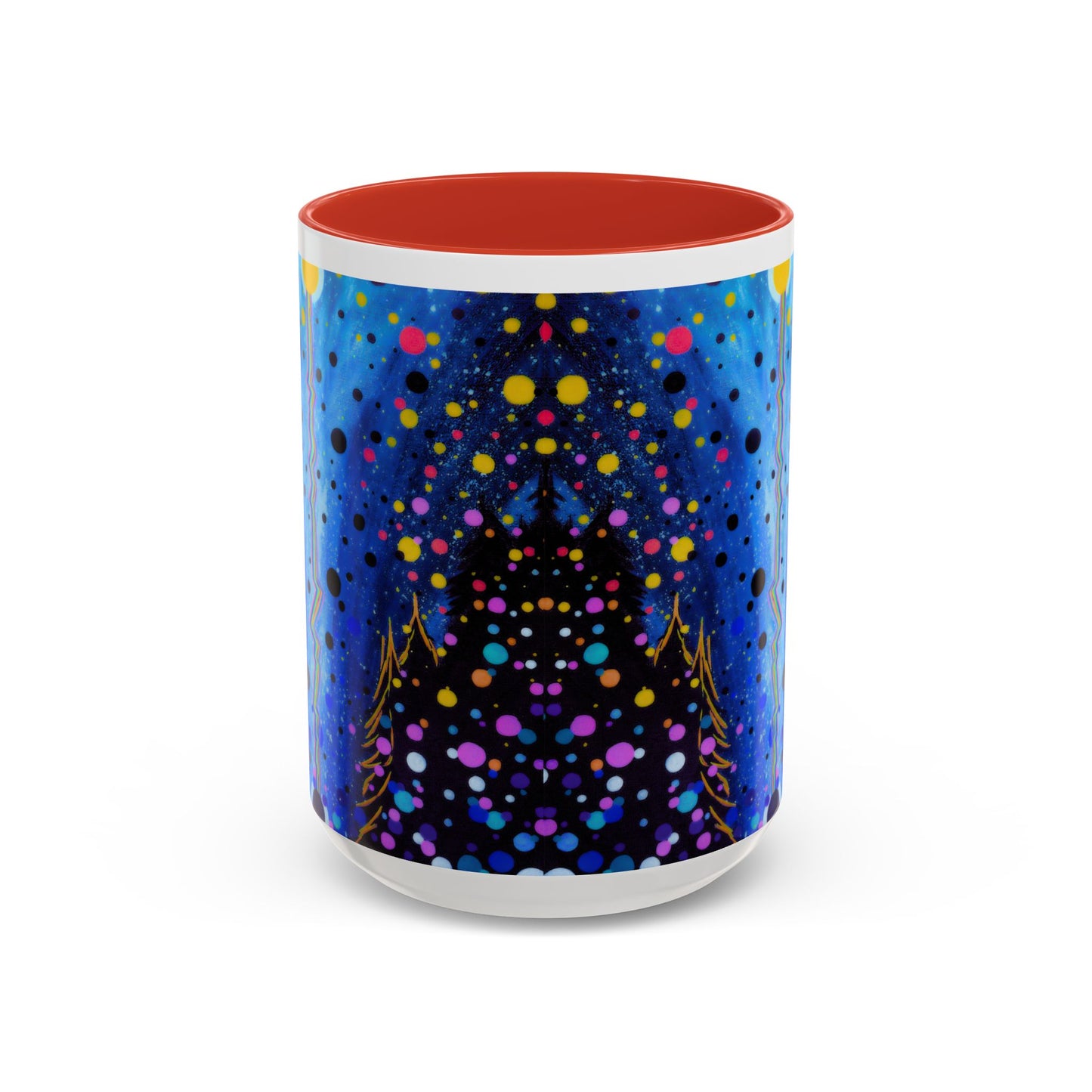 Abstract Galaxy Accent Coffee Mug — Blue Dot Constellation Design (11/15oz)