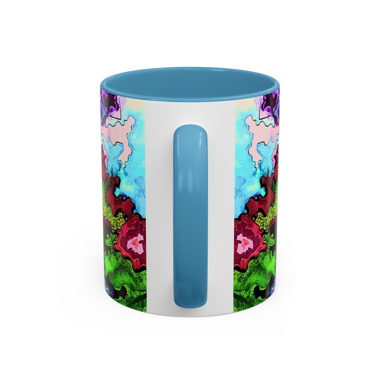 Psychedelic Abstract Accent Coffee Mug — Colorful Inkblot Art (11/15oz)