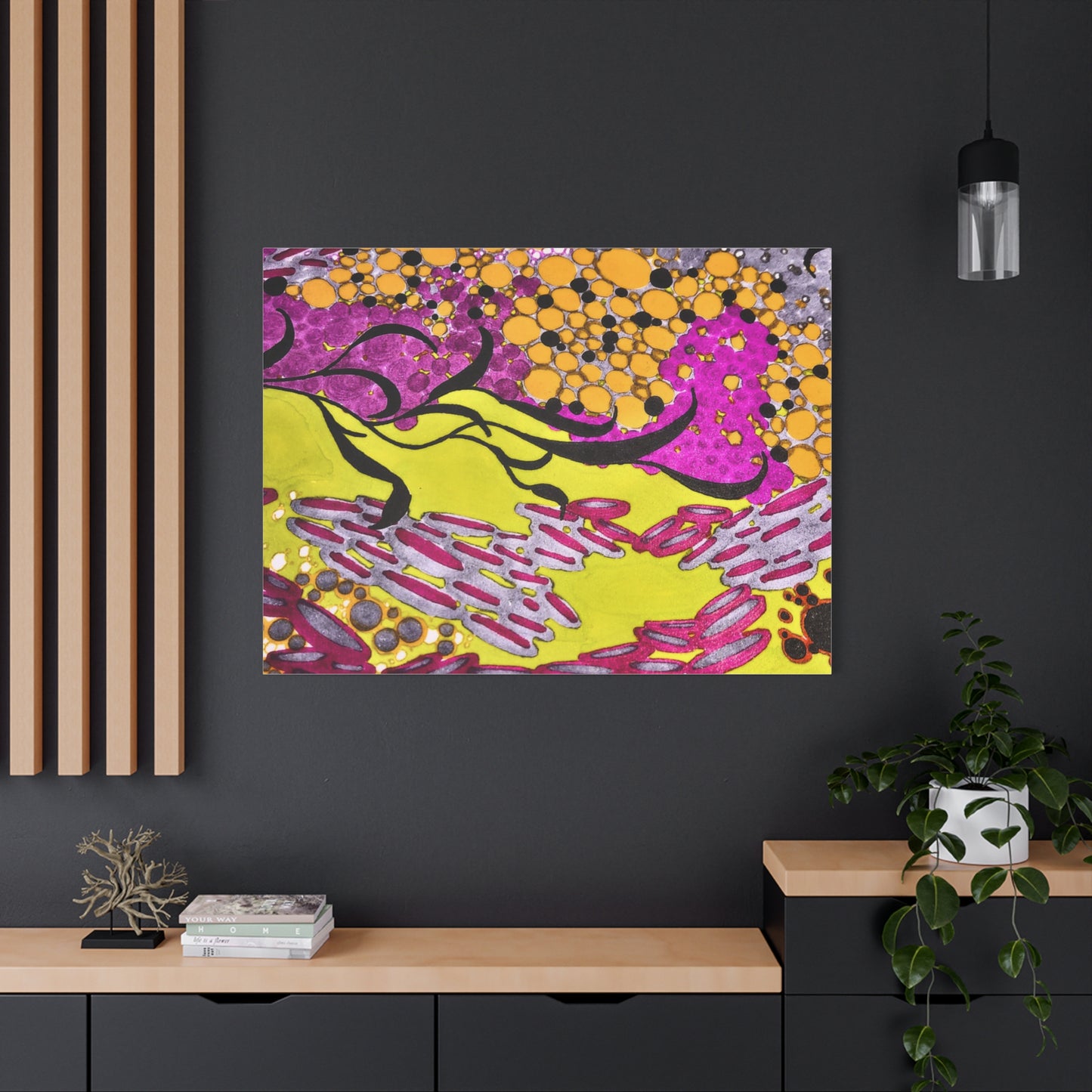 Vibrant Yellow & Magenta Wall Art