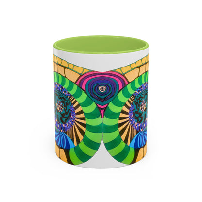 Psychedelic Spiral Accent Coffee Mug – Colorful Abstract Art 11/15oz