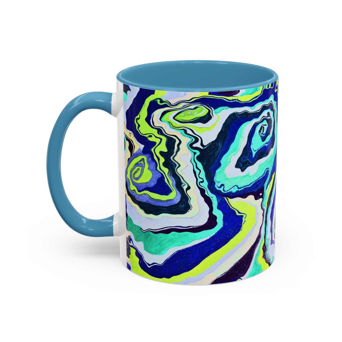 Abstract Blue Swirl Accent Coffee Mug