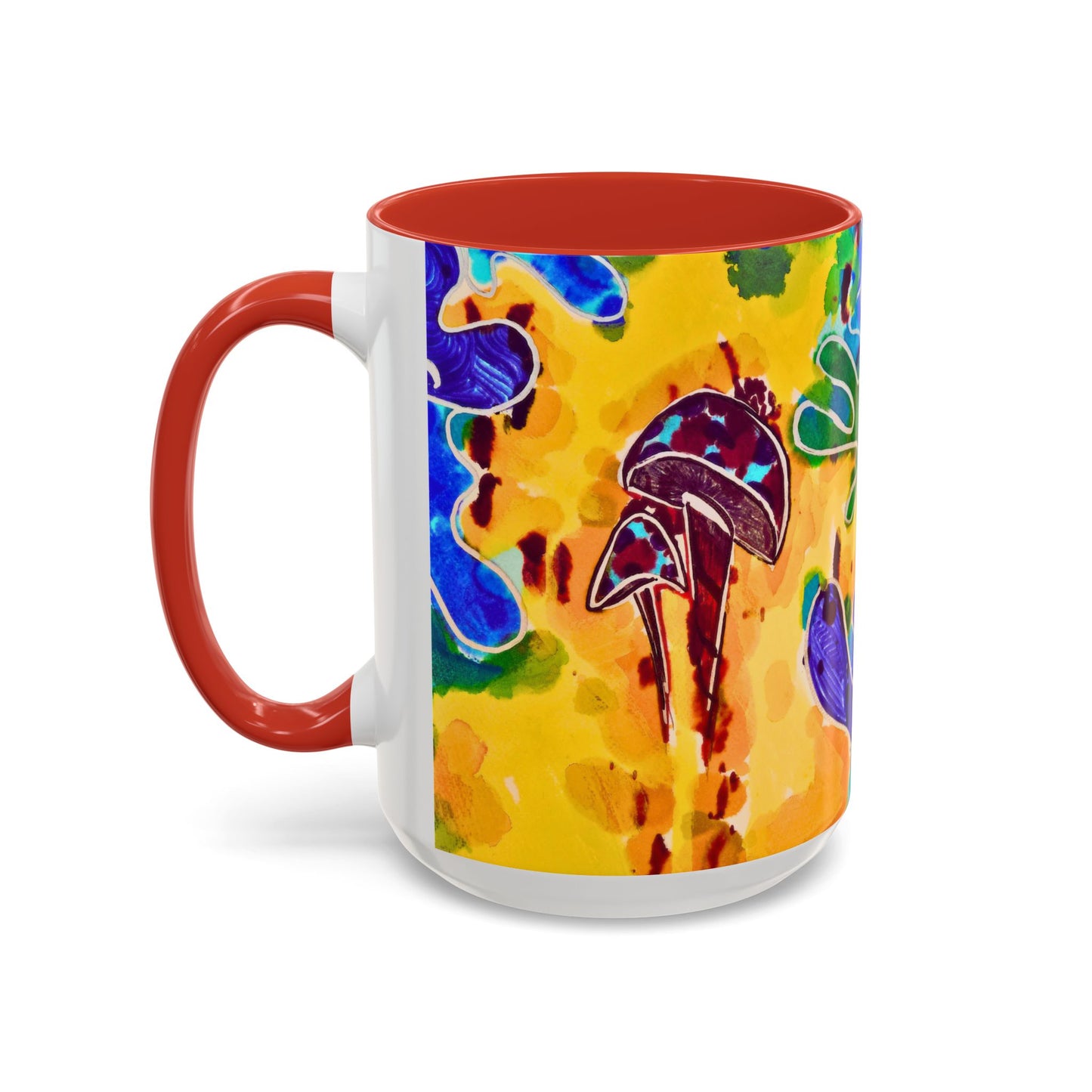 Mug - Colorful Psychedelic Mushroom Accent Coffee Mug (11/15oz)