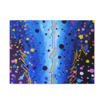 Blue Galaxy Cosmic Night Canvas Art