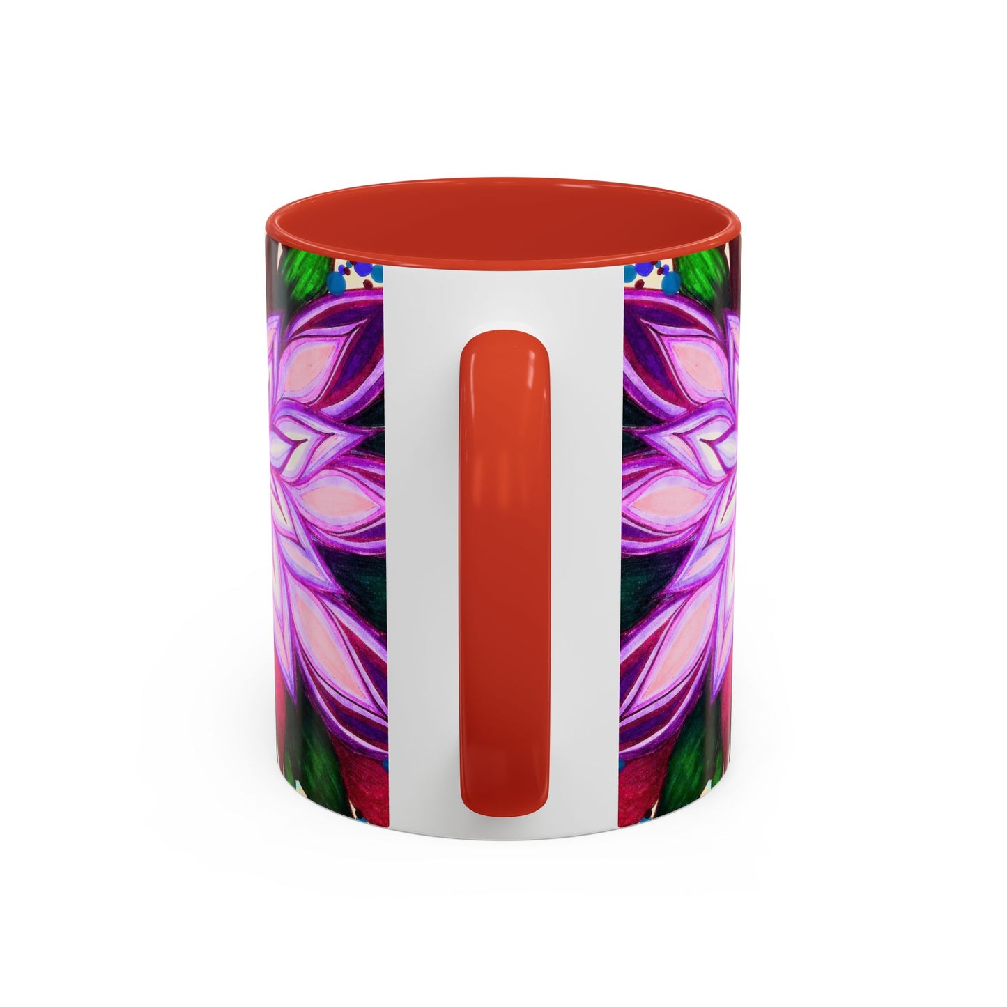 Floral Lotus Accent Coffee Mug — Purple Mandala 11/15oz