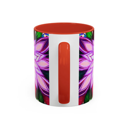 Floral Lotus Accent Coffee Mug — Purple Mandala 11/15oz