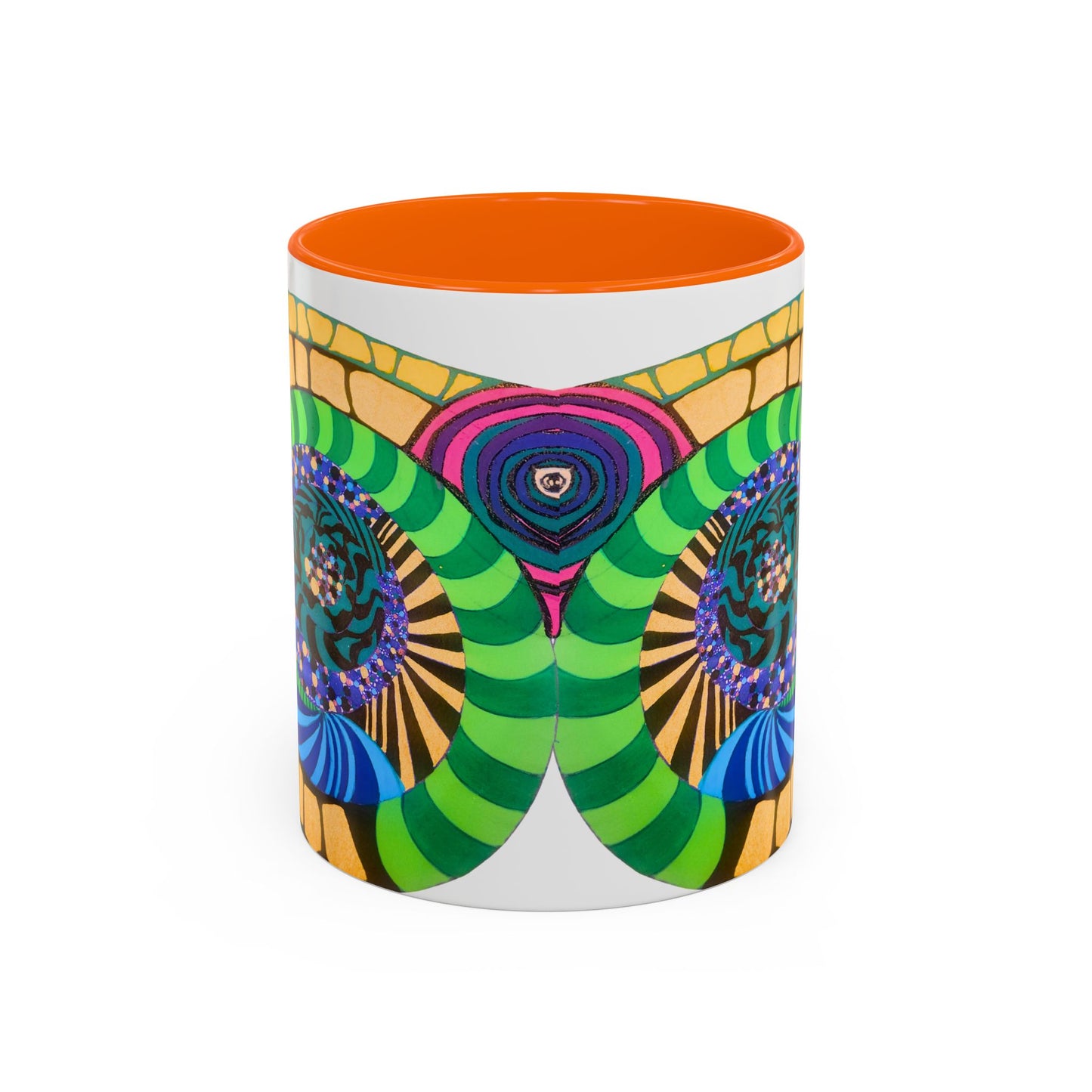 Psychedelic Spiral Accent Coffee Mug – Colorful Abstract Art 11/15oz