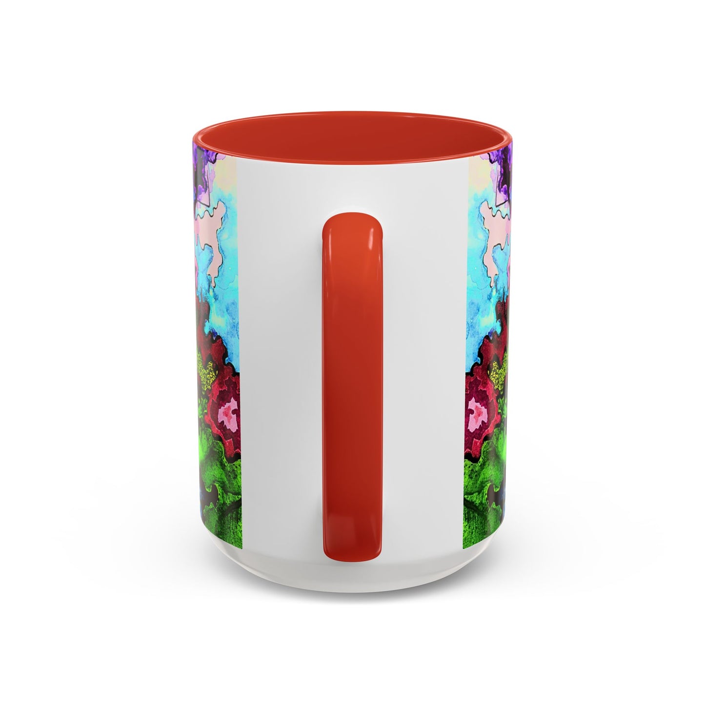 Psychedelic Abstract Accent Coffee Mug — Colorful Inkblot Art (11/15oz)
