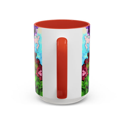 Psychedelic Abstract Accent Coffee Mug — Colorful Inkblot Art (11/15oz)