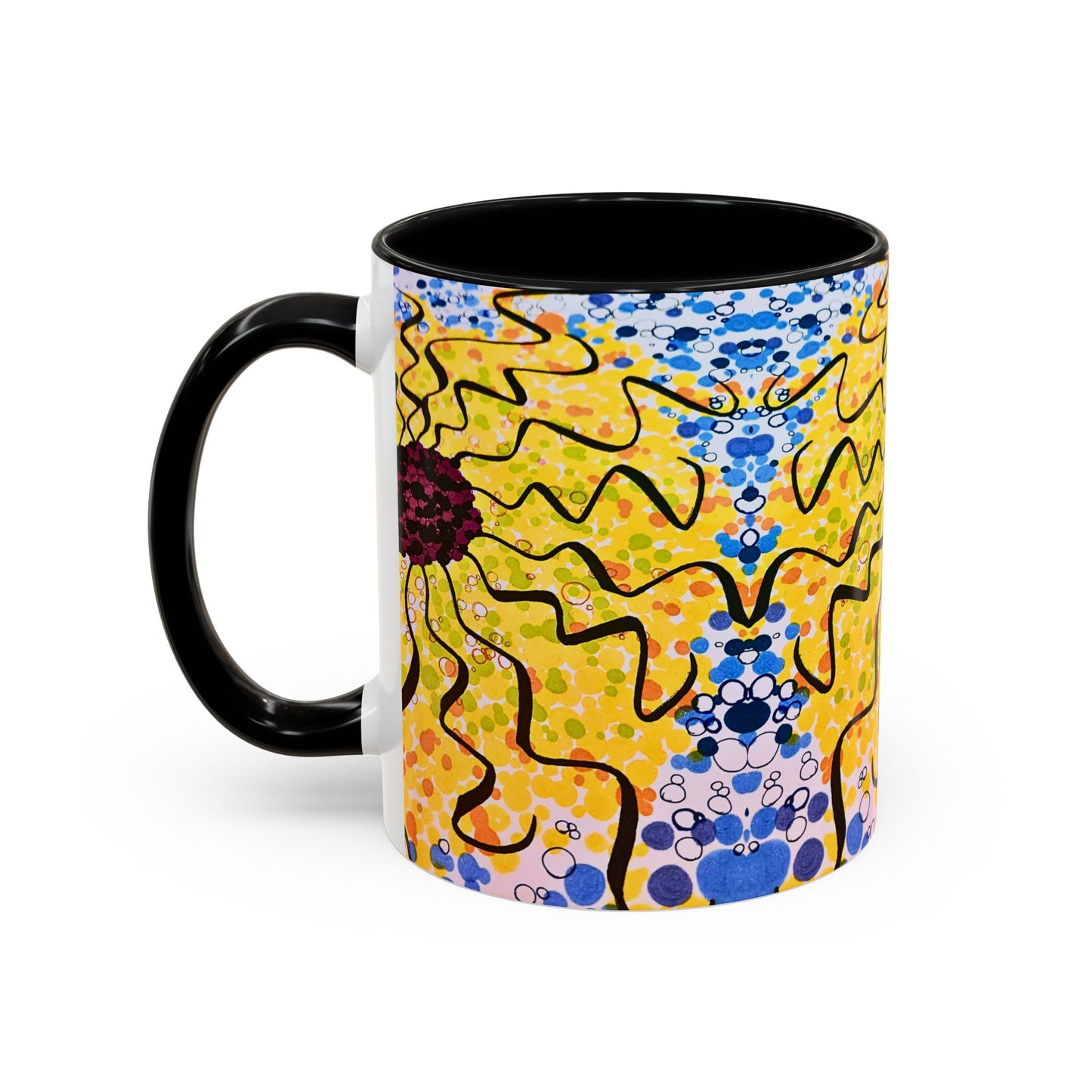 Sunburst Floral Accent Coffee Mug