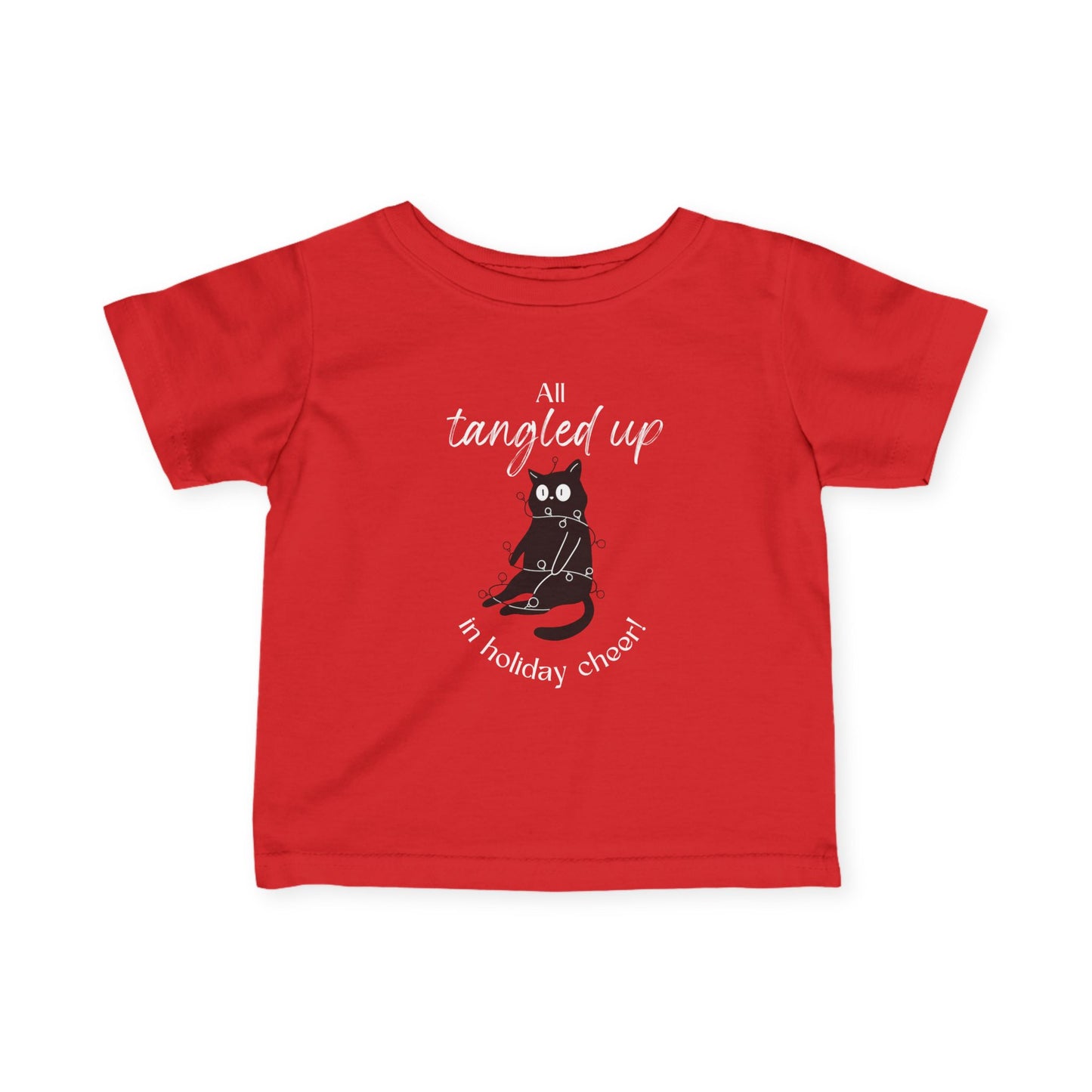 Infant Tee Black Cat Christmas Baby Shirt