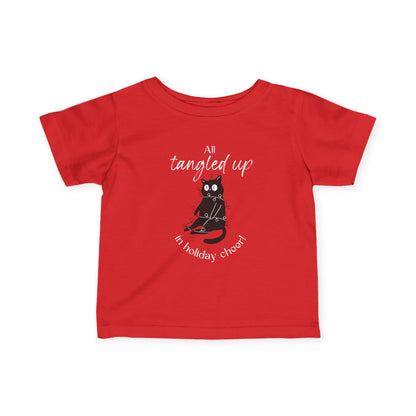 Infant Tee Black Cat Christmas Baby Shirt