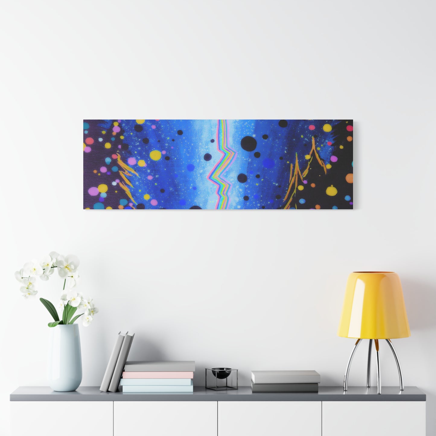 Blue Galaxy Cosmic Night Canvas Art